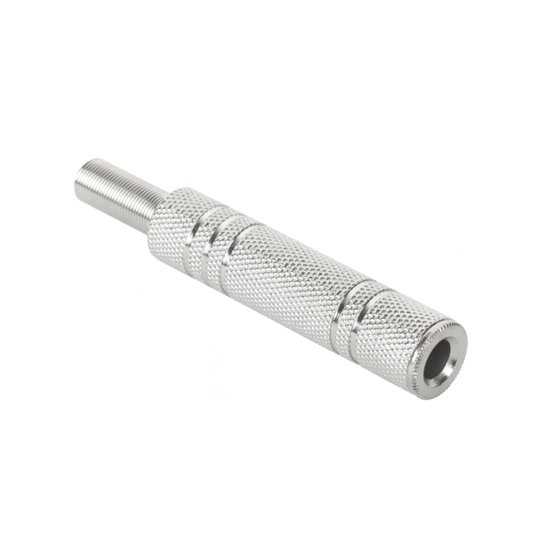 Gniazdo Jack 6,3 mm stereo, metalowy, niklowany Gniazdo Jack 6,3 mm stereo, metalowy, niklowany