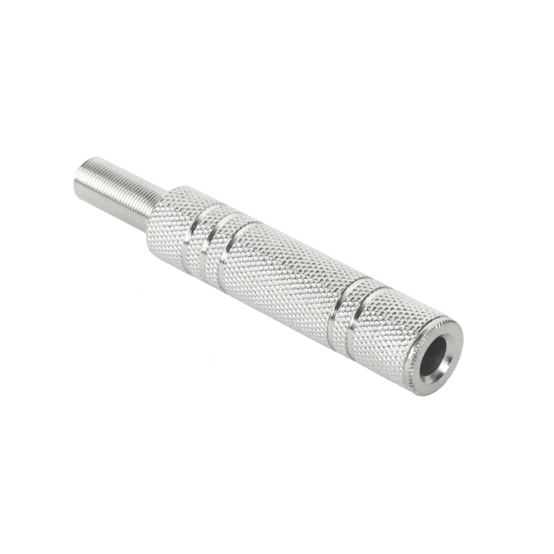 Gniazdo Jack 6,3 mm stereo, metalowy, niklowany Gniazdo Jack 6,3 mm stereo, metalowy, niklowany