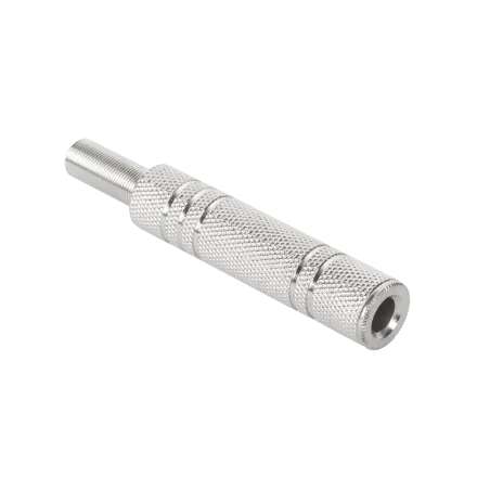 Gniazdo Jack 6,3 mm stereo, metalowy, niklowany