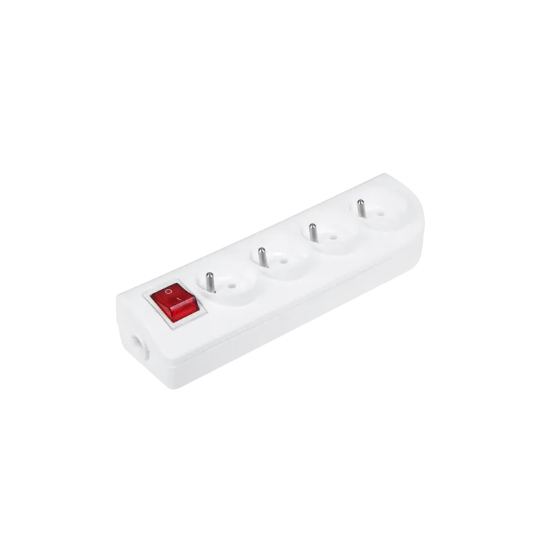 Gniazdo przedłużacza x 4 z uziemieniem i wyłącznikiem białe GN-40W