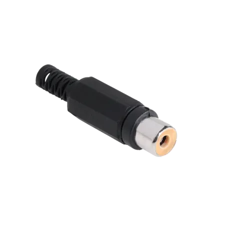Gniazdo RCA na kabel czarne