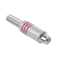 Gniazdo RCA srebrne 3 paski na kabel czerwone