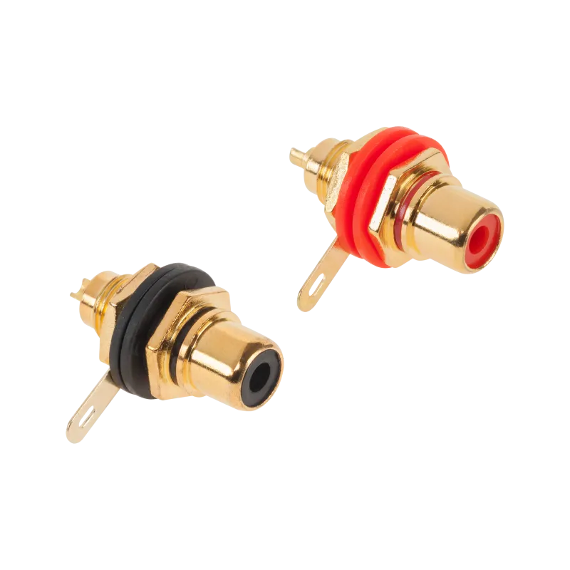 Gniazdo RCA złote montaż HQ Cabletech