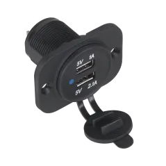 Gniazdo samochodowe ładowarka 2x USB do montażu