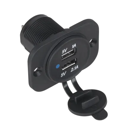 Gniazdo samochodowe ładowarka 2x USB do montażu