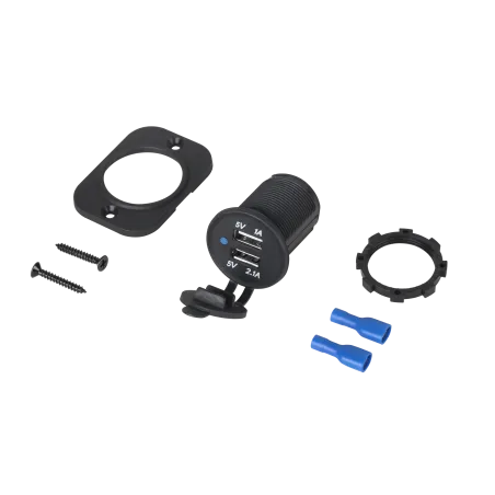 Gniazdo samochodowe ładowarka 2x USB do montażu