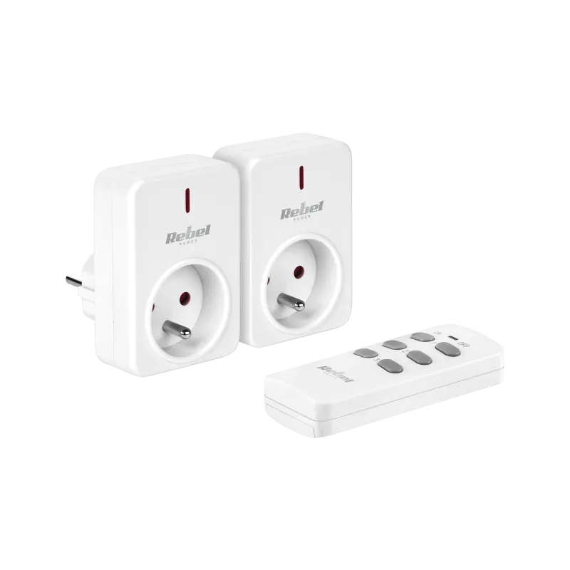 Gniazdo sieciowe Rebel sterowane pilotem (2+1) Gniazdo sieciowe Rebel sterowane pilotem (2+1)