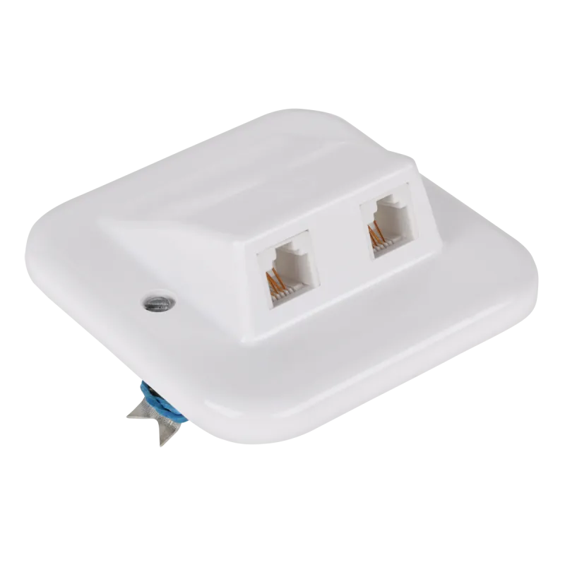 Gniazdo telefon.pod tynk podwójne