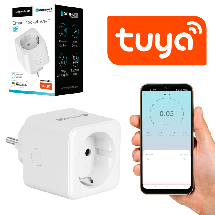 Gniazdo WiFi Kruger&Matz Connect P3 Tuya Gniazdo WiFi Kruger&Matz Connect P3 Tuya
