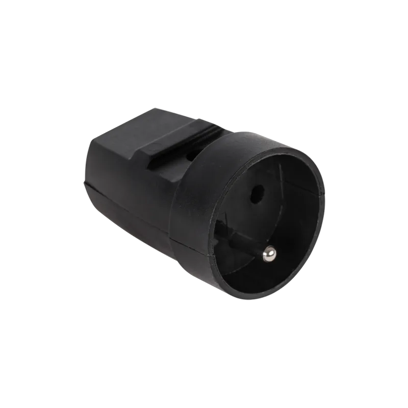 Gniazdo z uziemieniem czarne G-10-2
