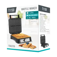 Gofrownica TEESA 4 gofry 1600W inox regulacja mocy | Tostery