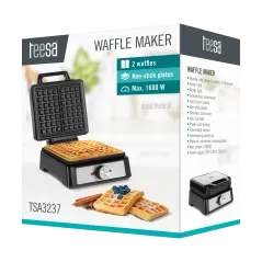 Gofrownica TEESA, 2 gofry, 1600W, inox, regulacja mocy – Tostery