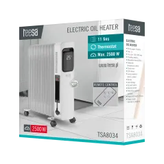 Grzejnik olejowy 2500W (11 zeberek) z wyświetlaczem LCD, sterowany pilotem