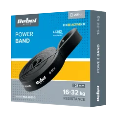 Guma do ćwiczeń lateksowa - Power Band PL-3, czarna 16-32 kg REBEL ACTIVE