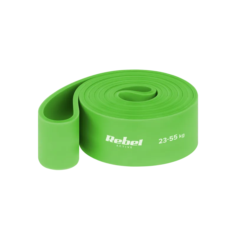 Guma do ćwiczeń lateksowa - Power Band PL-5, zielona 23-55 kg REBEL ACTIVE Guma do ćwiczeń lateksowa - Power Band PL-5, zielona 23-55 kg REBEL ACTIVE