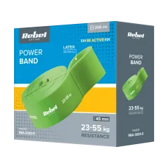 Guma do ćwiczeń lateksowa - Power Band PL-5, zielona 23-55 kg REBEL ACTIVE