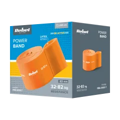 Guma do ćwiczeń lateksowa - Power Band PL-7, pomarańczowa 32-82 kg REBEL ACTIVE