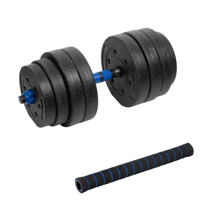 Hantel bitumiczny regulowany z łącznikiem 1x20kg, REBEL ACTIVE