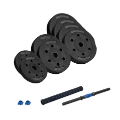 Hantel bitumiczny regulowany z łącznikiem 1x20kg, REBEL ACTIVE