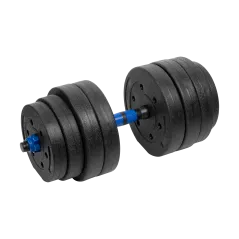 Hantel bitumiczny regulowany z łącznikiem 1x20kg, REBEL ACTIVE