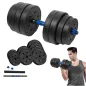 Hantel bitumiczny regulowany z łącznikiem 1x20kg, REBEL ACTIVE