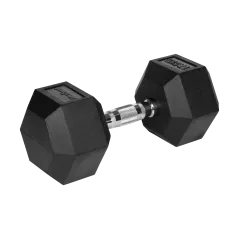 Hantel żeliwny gumowany HEX 17,5 kg REBEL ACTIVE