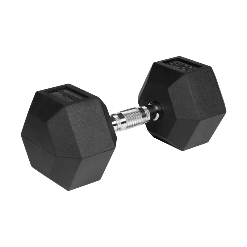 Hantel żeliwny gumowany HEX 20 kg REBEL ACTIVE Hantel żeliwny gumowany HEX 20 kg REBEL ACTIVE