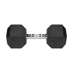 Hantel żeliwny gumowany HEX 20kg , REBEL ACTIVE