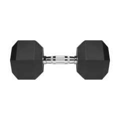 Hantel żeliwny gumowany HEX 20kg , REBEL ACTIVE