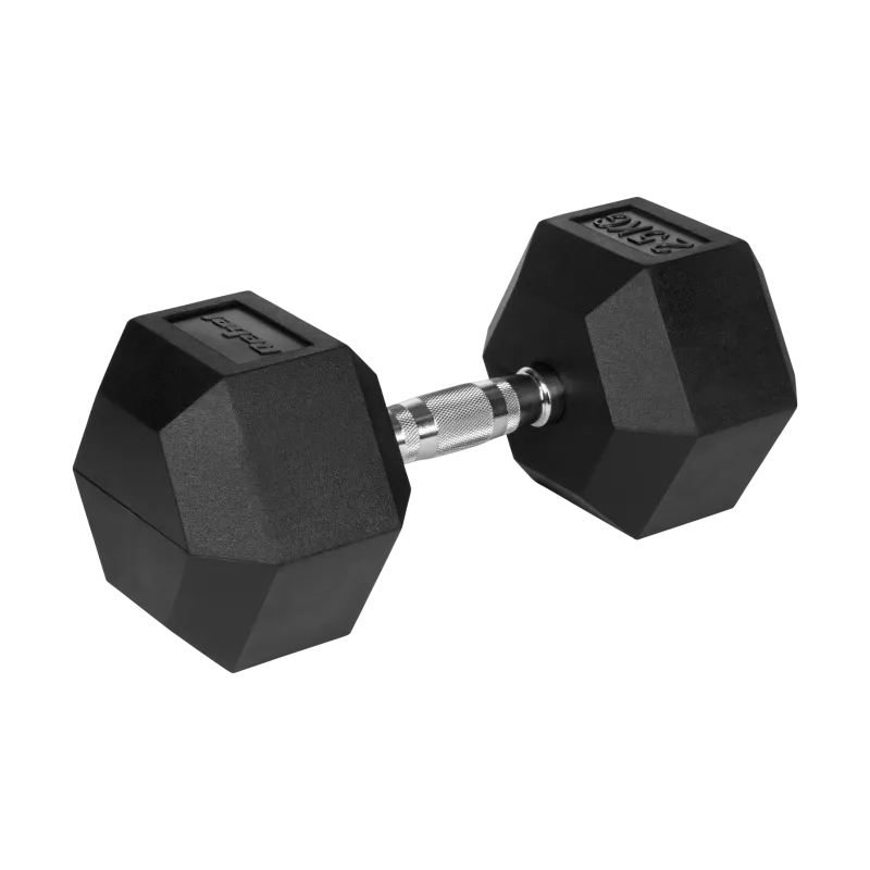 Hantel żeliwny gumowany HEX 25 kg REBEL ACTIVE Hantel żeliwny gumowany HEX 25 kg REBEL ACTIVE