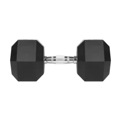 Hantel żeliwny gumowany HEX 27,5 kg REBEL ACTIVE