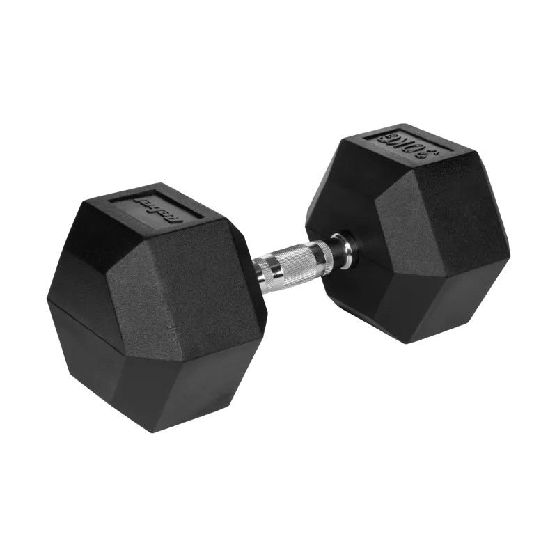 Hantel żeliwny gumowany HEX 30 kg REBEL ACTIVE Hantel żeliwny gumowany HEX 30 kg REBEL ACTIVE