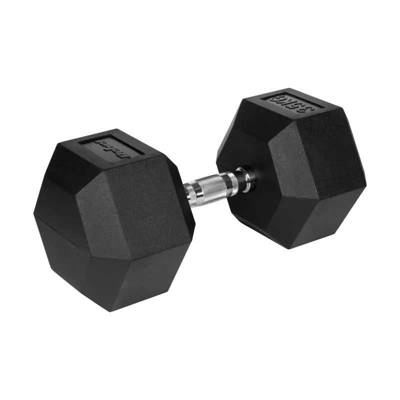 Hantel żeliwny gumowany HEX 35 kg REBEL ACTIVE Hantel żeliwny gumowany HEX 35 kg REBEL ACTIVE