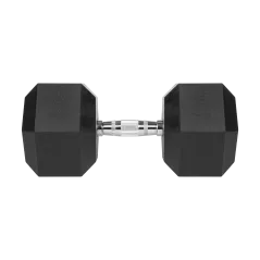 Hantel żeliwny gumowany HEX 37,5 kg REBEL ACTIVE