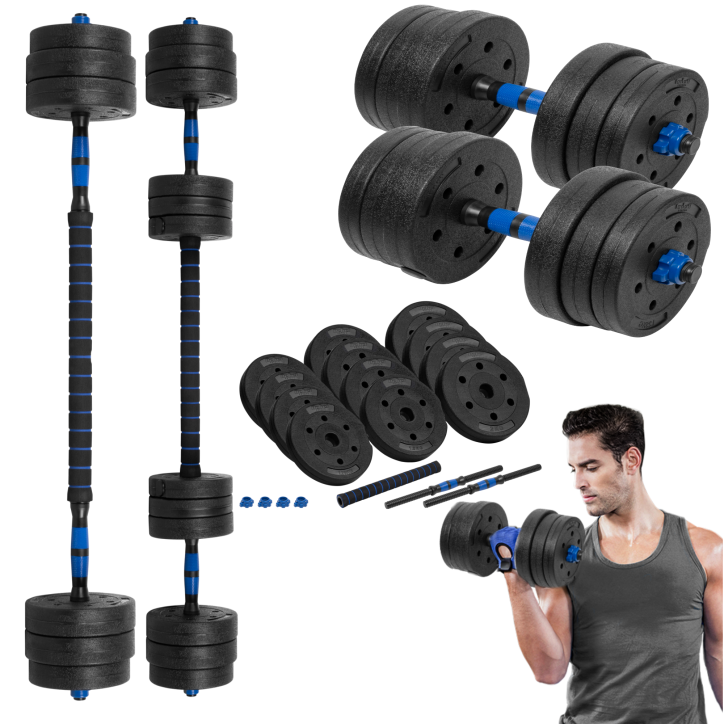 Hantle bitumiczne regulowane z łącznikiem 2x10kg REBEL ACTIVE Hantle bitumiczne regulowane z łącznikiem 2x10kg REBEL ACTIVE