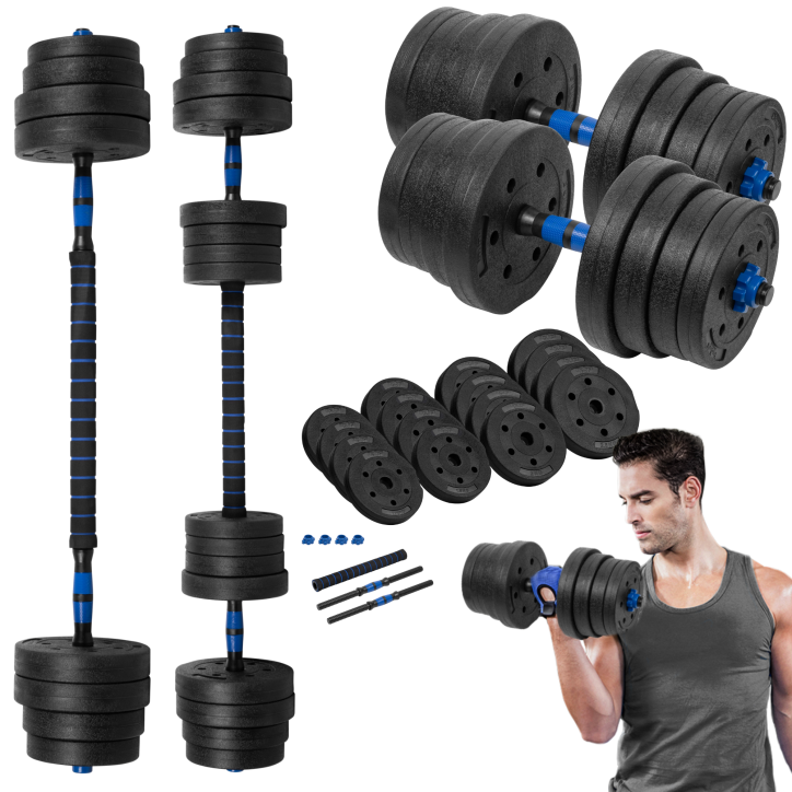 Hantle bitumiczne regulowane z łącznikiem 2x15kg REBEL ACTIVE Hantle bitumiczne regulowane z łącznikiem 2x15kg REBEL ACTIVE