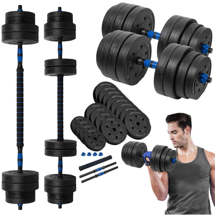 Hantle bitumiczne regulowane z łącznikiem 2x20kg, REBEL ACTIVE Hantle bitumiczne regulowane z łącznikiem 2x20kg, REBEL ACTIVE