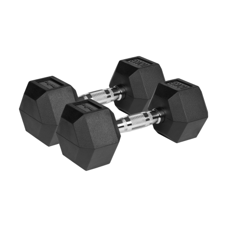 Hantle żeliwne gumowane HEX 2x10 kg REBEL ACTIVE