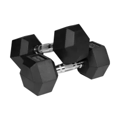 Hantle żeliwne gumowane HEX 2x10kg , REBEL ACTIVE