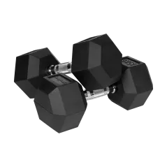 Hantle żeliwne gumowane HEX 2x15 kg REBEL ACTIVE