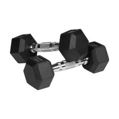 Hantle żeliwne gumowane HEX 2x3kg , REBEL ACTIVE