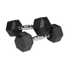 Hantle żeliwne gumowane HEX 2x4kg , REBEL ACTIVE