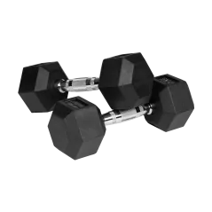 Hantle żeliwne gumowane HEX 2x5kg , REBEL ACTIVE