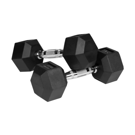 Hantle żeliwne gumowane HEX 2x5kg , REBEL ACTIVE