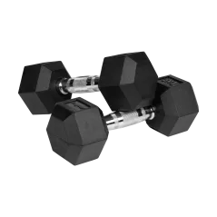 Hantle żeliwne gumowane HEX 2x7kg , REBEL ACTIVE