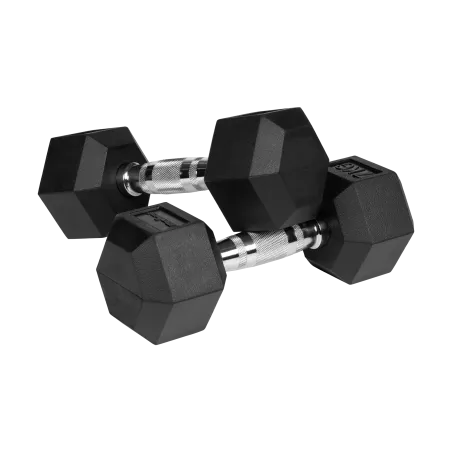 Hantle żeliwne gumowane HEX 2x7kg , REBEL ACTIVE