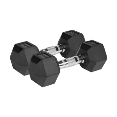 Hantle żeliwne gumowane HEX 2x8 kg REBEL ACTIVE