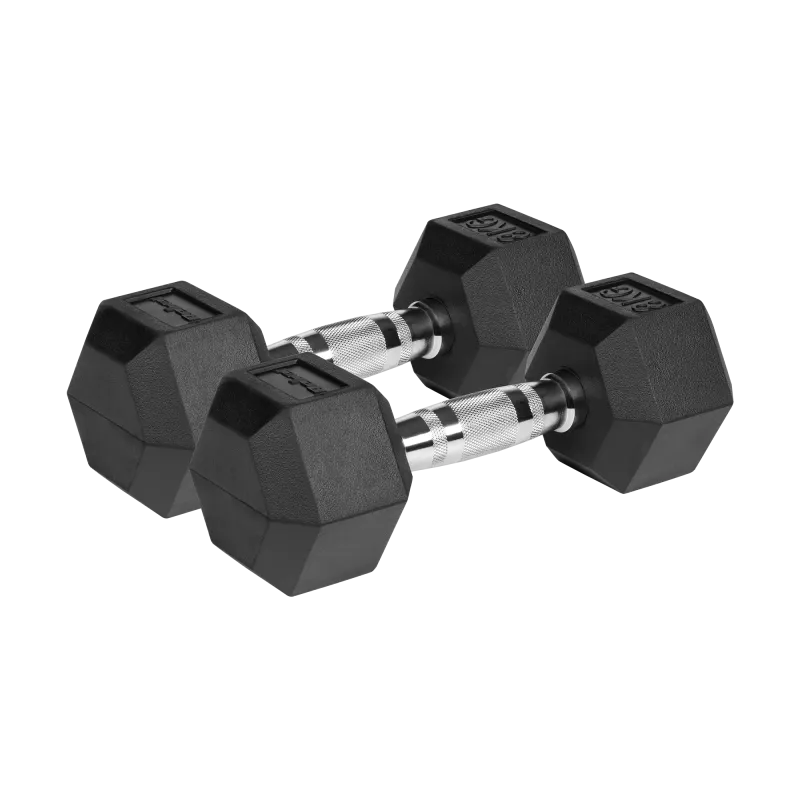 Hantle żeliwne gumowane HEX 2x8kg , REBEL ACTIVE