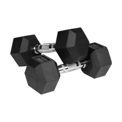 Hantle żeliwne gumowane HEX 2x8kg , REBEL ACTIVE