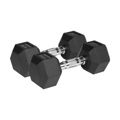 Hantle żeliwne gumowane HEX 2x9 kg REBEL ACTIVE